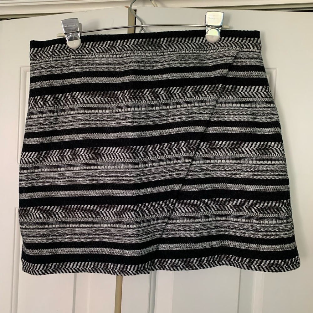 Asymmetrical J.Crew Black and White patterned Skirt